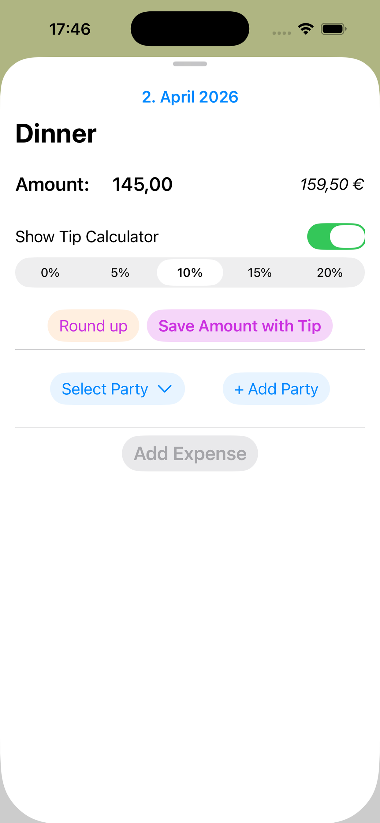 Add an expense